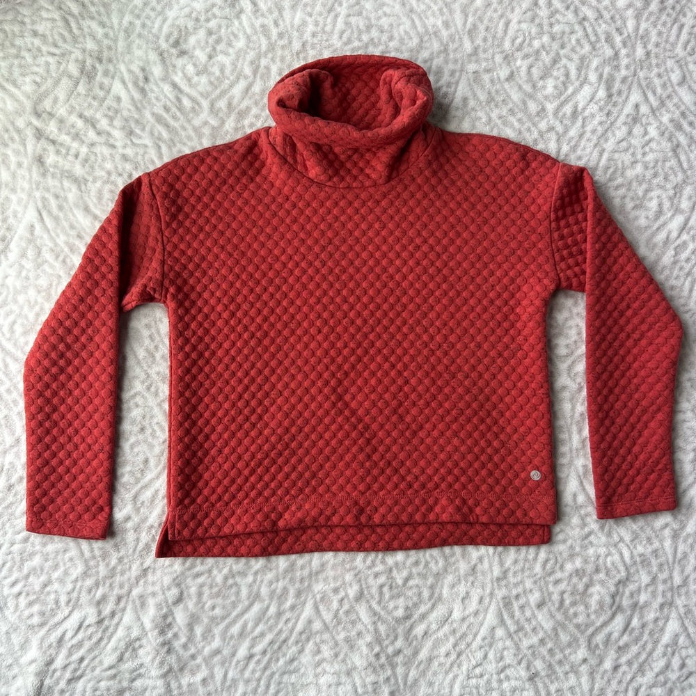 Apana Women’s Quilted Turtleneck Pullover Sweatshirt Size Small